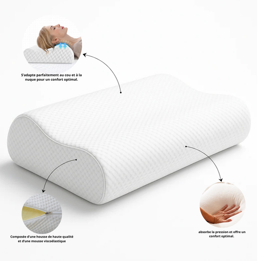 Oreiller médical cervical - Viscoélastique à mémoire